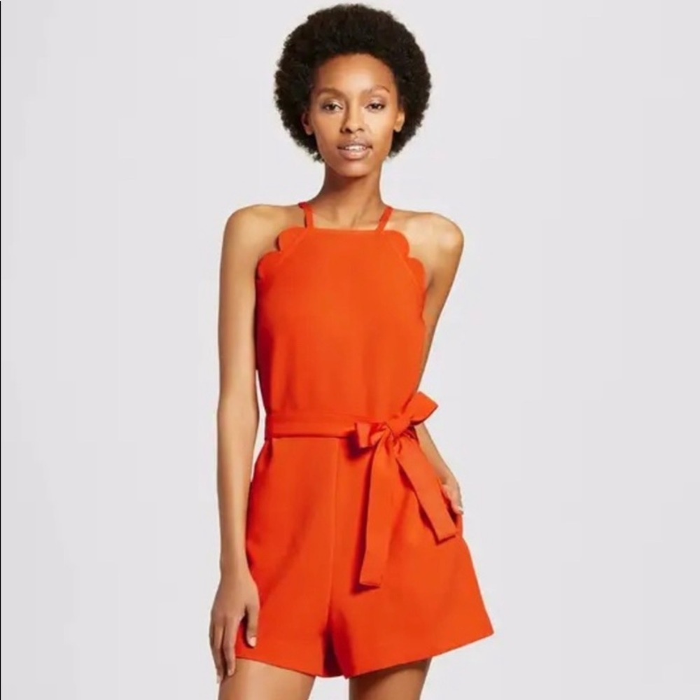 Orange romper by Victoria Beckham collection for target
